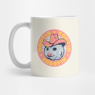 Rootin Tootin Shootin - Cowboy Advice | Poss Possum Opossum | Pink Frame Mug